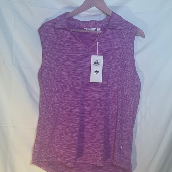 Lady Hagen Tops - Lady Hagen Violet Polo Shirt Size Large